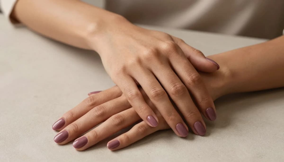 How to wear: Nail Color for Olive Skin How to wear nail color for olive skin — pairing deep plum, rich burgundy, warm berry near the face